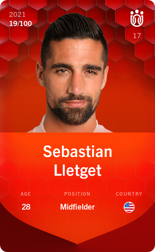 Sorare - Sorare Official - Sebastian Lletget 2021-22 • Rare 19/100 - NFT # 2765257390771179494817735625667458788407406979941655672630101189415011762340