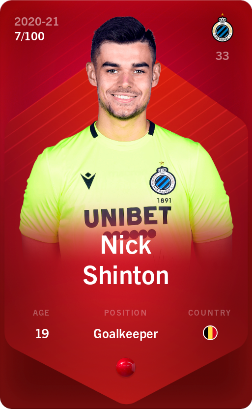 Sorare - Sorare Official - Nick Shinton 2020-21 • Rare 7/100 - NFT # 25948943067475606768716734734245907213318328043147355913662073382005783788514