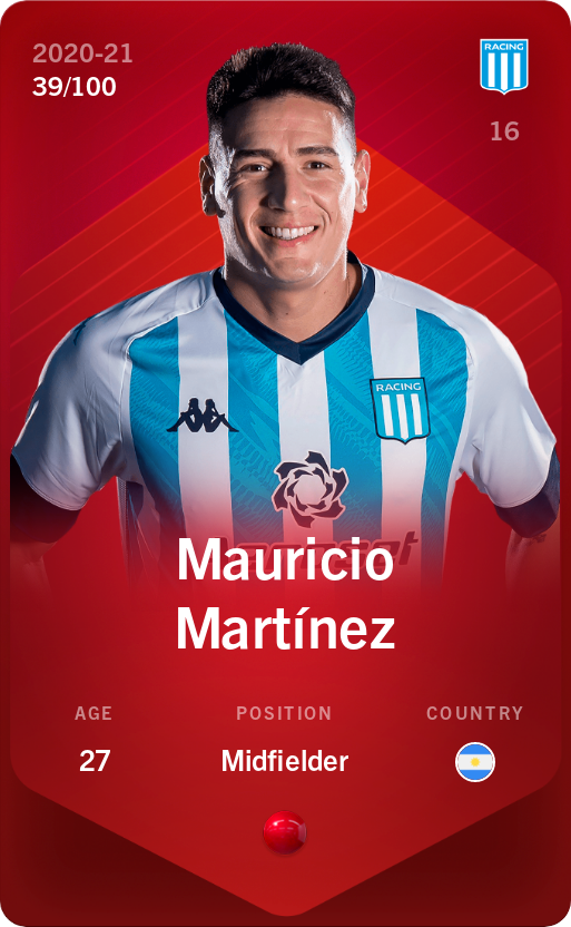 Sorare - Sorare Official - Mauricio Martínez 2020-21 • Rare 39/100 - NFT # 70301337683313160716853833550169803823129331848568682280845329026328626156619