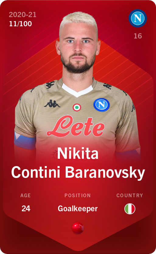 Sorare - Sorare Official - Nikita Contini Baranovsky 2020-21 • Rare 11/100 - NFT # 97088890413657212148829598424807987785627606265953488889823480567702635004023