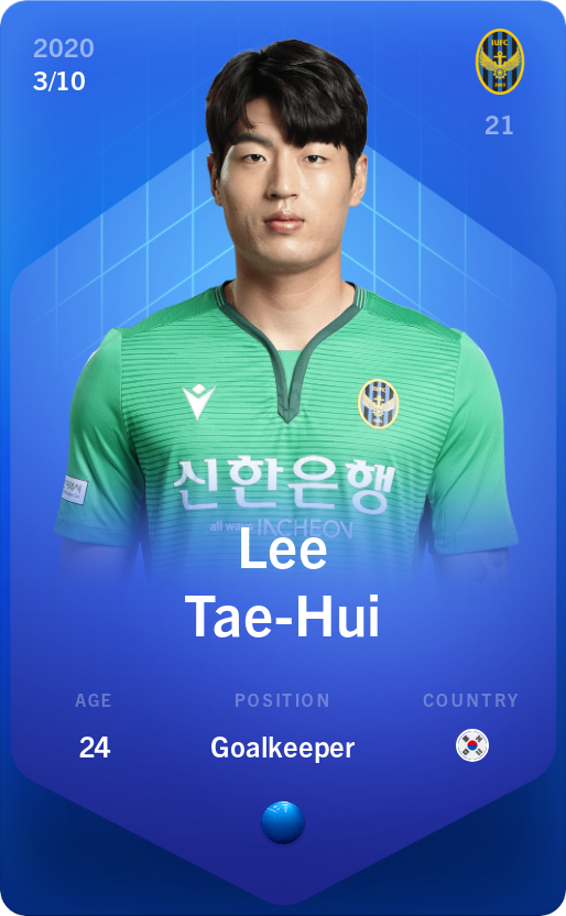 Sorare - Sorare Official - Lee Tae-Hui 2020-21 • Super Rare 3/10 - NFT # 42363123003946849129619743009032010122912544885262371838157760858471335115150