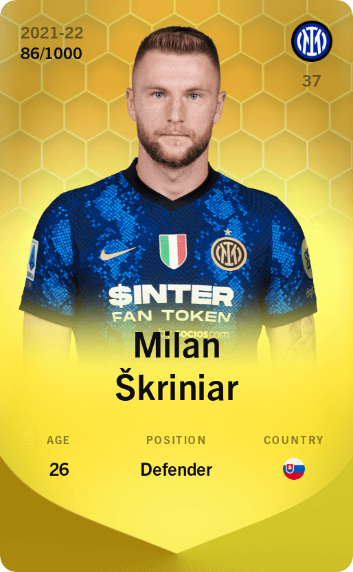 Milan Škriniar 2021-22 • Limited 86/1000