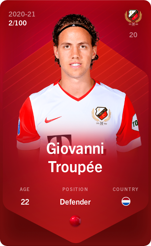 Sorare - Sorare Official - Giovanni Troupée 2020-21 • Rare 2/100 - NFT # 10679785158542521672711274488850238677889171958679775660386332412652500411184
