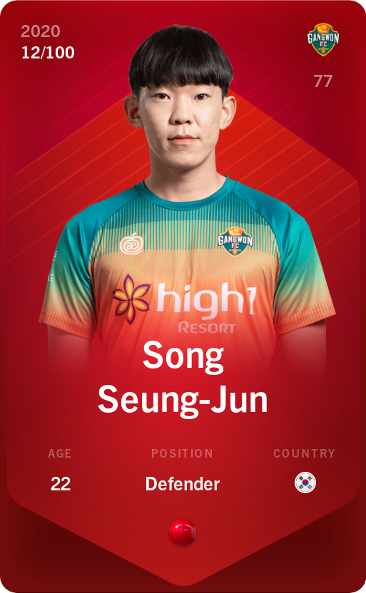 Sorare - Sorare Official - Song Seung-Jun 2020-21 • Rare 12/100 - NFT # 34362916766653909812706482137143110106370167477928412439650093127814693105574
