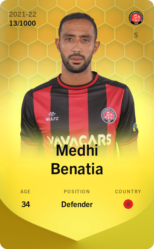 Sorare - Sorare Official - Medhi Benatia 2021-22 • Limited 13/1000 - NFT # 28512191461429210040111810687624954230648379566918930419119518235929647448802
