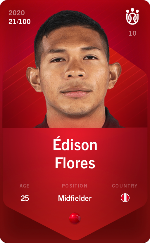 Sorare - Sorare Official - Édison Flores 2020-21 • Rare 21/100 - NFT # 75325115915031700661665803313576940649869228307502283293455404158592462762419