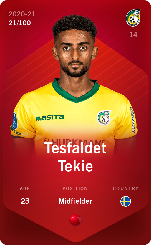 Sorare - Sorare Official - Tesfaldet Tekie 2020-21 • Rare 21/100 - NFT # 95650182547811061711087339406415277498884134778257758472924261362637881192374