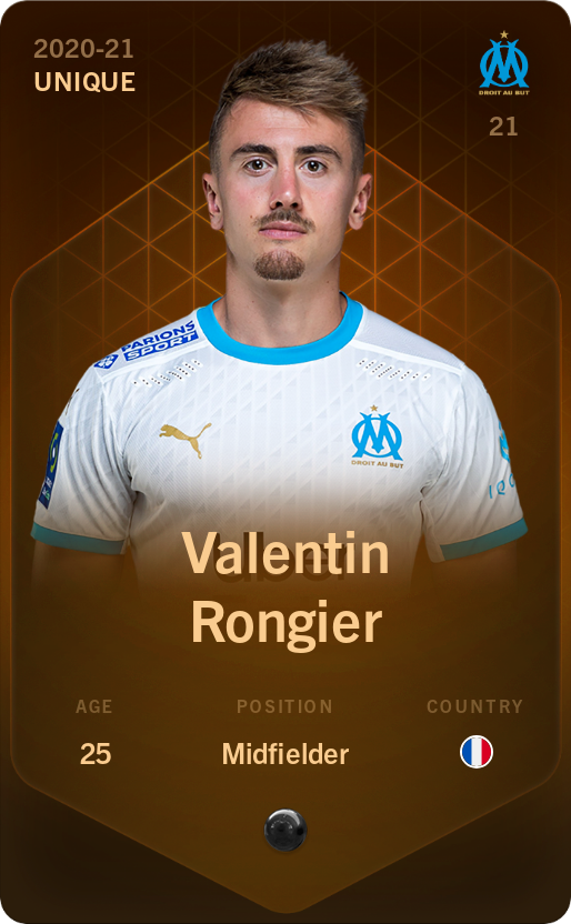 Sorare - Sorare Official - Valentin Rongier 2020-21 • Unique - NFT # 112374413898190587814440501616500596253287881471306873636282887199198225914975