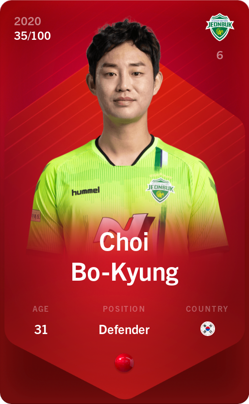 Sorare - Sorare Official - Choi Bo-Kyung 2020-21 • Rare 35/100 - NFT # 98483247215906787102687967357926153896635125417677450511586506086174921232406