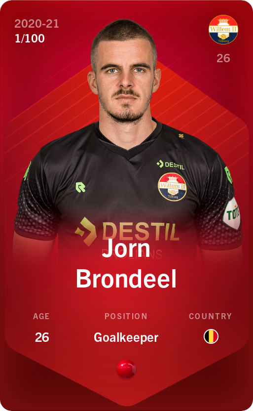 Sorare - Sorare Official - Jorn Brondeel 2020-21 • Rare 1/100 - NFT # 23738608817472430624041272227386388716334516459276604464175407865566017748074