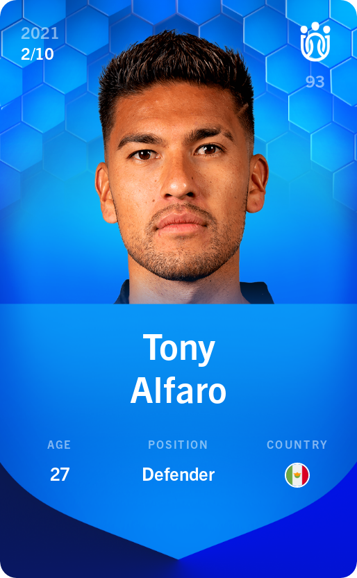 Sorare - Sorare Official - Tony Alfaro 2021-22 • Super Rare 2/10 - NFT # 62072433239018372954396236083061390342801927767673173907807153789730992268778