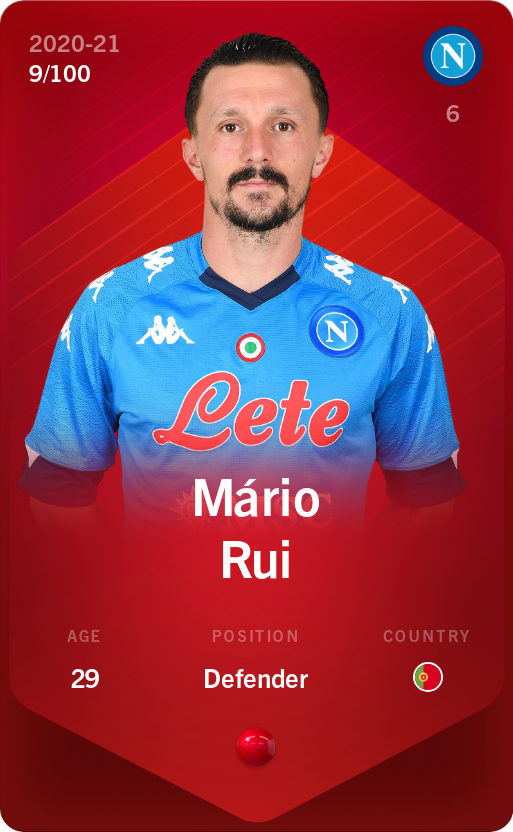 Sorare - Sorare Official - Mário Rui 2020-21 • Rare 9/100 - NFT # 2390600576803657547302253577131530554015902146217043186932080918902521312189
