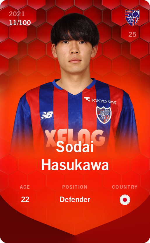 Sorare - Sorare Official - Sodai Hasukawa 2021-22 • Rare 11/100 - NFT # 96789269411950948496263026298992959326861207663957972733188395887010485950570