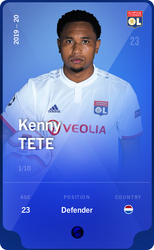 Sorare - Sorare Official - Kenny Tete 2019-20 • Super Rare 1/10 - NFT # 95118559301814219714299280195623920014172984857292056949300935681810522336560