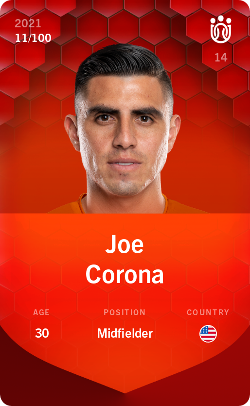 Sorare - Sorare Official - Joe Corona 2021-22 • Rare 11/100 - NFT # 104560370800018517419682488639753946221900347723063684852987743613183167111301