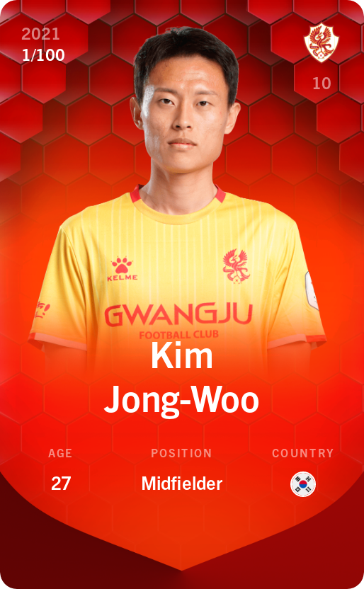Sorare - Sorare Official - Kim Jong-Woo 2021-22 • Rare 1/100 - NFT # 65222600168861206581116408185443414546573648848565743007981250234179163959593