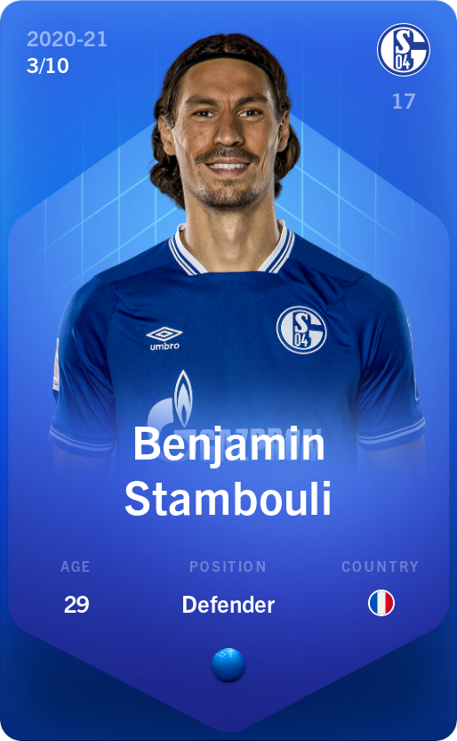 Sorare - Sorare Official - Benjamin Stambouli 2020-21 • Super Rare 3/10 - NFT # 77736934657396546033997825607444845116792812208088964265825664343642667593105