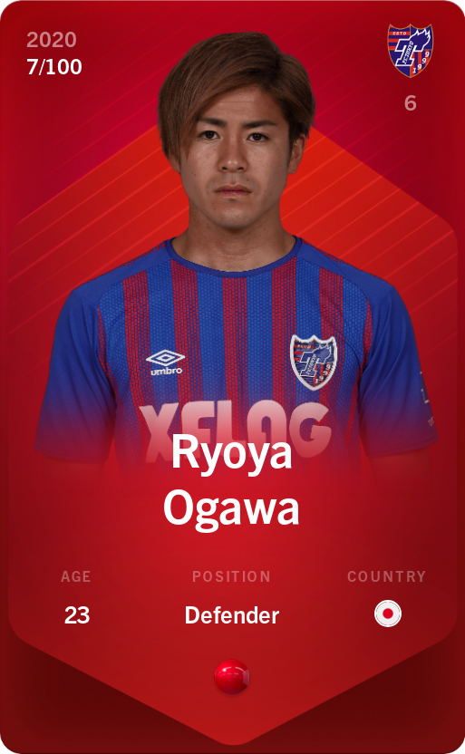 Sorare - Sorare Official - Ryoya Ogawa 2020-21 • Rare 7/100 - NFT # 16055109353151596310501637485586143012032499926489784858027834610877735347965
