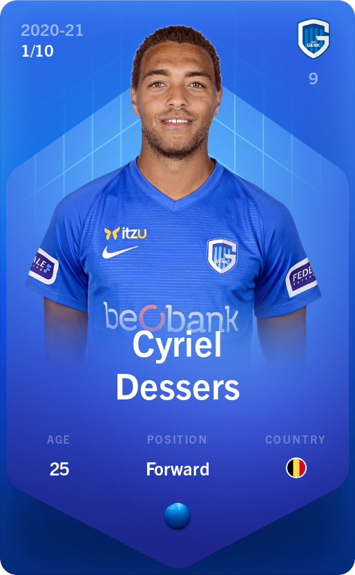 Sorare - Sorare Official - Cyriel Dessers 2020-21 • Super Rare 1/10 - NFT # 107064025794422196949724621797818330712865943879038915219533619640748250864534