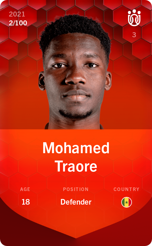 Sorare - Sorare Official - Mohamed Traore 2021-22 • Rare 2/100 - NFT # 71257001471849743670955065349276128069012001356310702500198258238110682485467