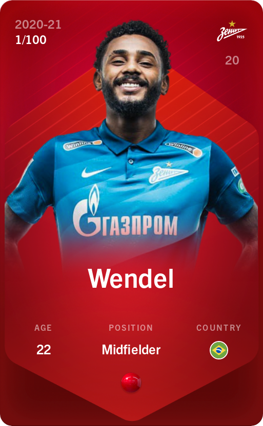 Sorare - Sorare Official - Wendel 2020-21 • Rare 1/100 - NFT # 76640243559360478193291538774906802615690337958475931961305906131579462817536