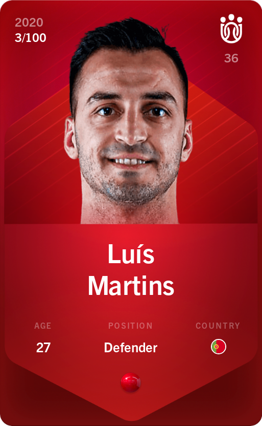 Sorare - Sorare Official - Luís Martins 2020-21 • Rare 3/100 - NFT # 114026500826223894155210585738721374512876877175086424276928389195965849702046