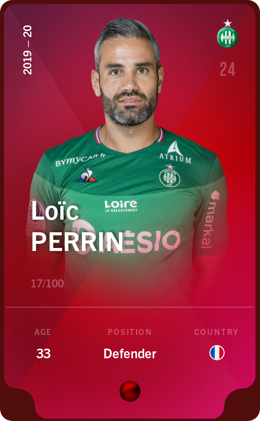 Sorare - Sorare Official - Loïc Perrin 2019-20 • Rare 17/100 - NFT # 82130403528693832056407696830400012555320117113105762986013140392572575089566