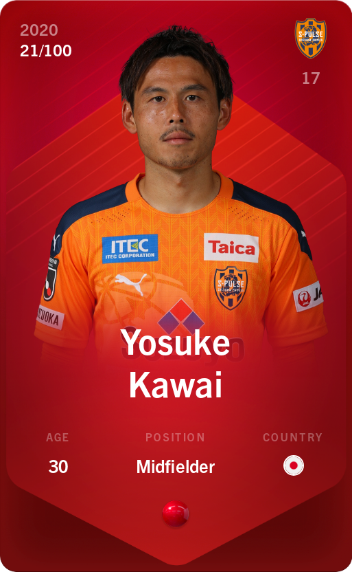 Sorare - Sorare Official - Yosuke Kawai 2020-21 • Rare 21/100 - NFT # 53813824355319530773580593610554763070351701939935968151649215388476080752887