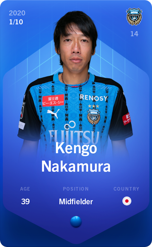 Sorare - Sorare Official - Kengo Nakamura 2020-21 • Super Rare 1/10 - NFT # 44999042170169116018398697339267681626620624839780093594402139683342345464833