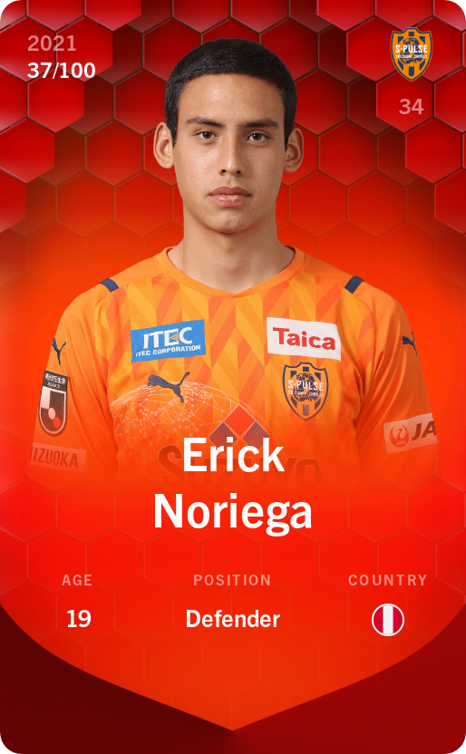 Sorare - Sorare Official - Erick Noriega 2021-22 • Rare 37/100 - NFT # 98148373282920085947089238178866473265469749481194481729140966825356500076610