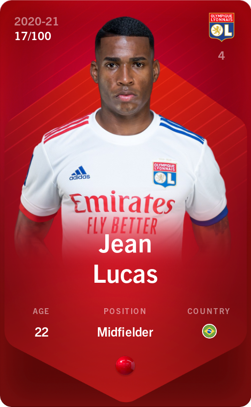 Sorare - Sorare Official - Jean Lucas 2020-21 • Rare 17/100 - NFT # 102073540486087176870304666574228056739226705474540717252858666979530777110079