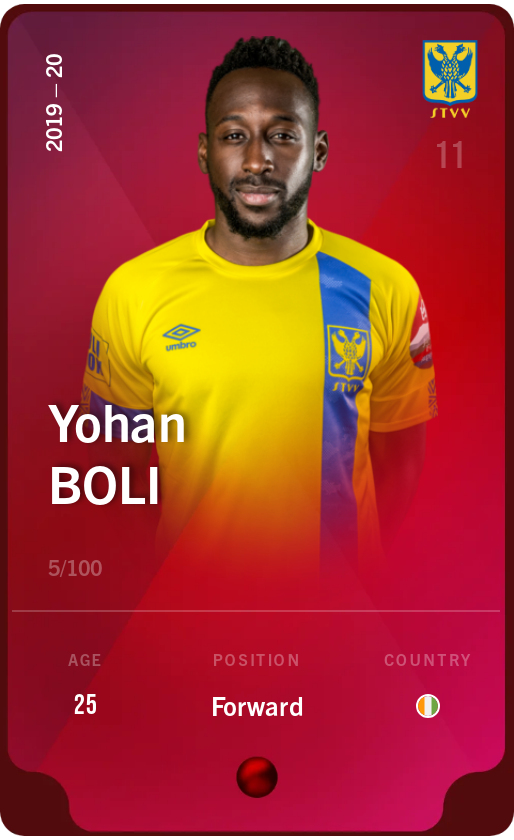 Sorare - Sorare Official - Yohan Boli 2019-20 • Rare 5/100 - NFT # 113549878910896436415287457380551390198196671133369973888221555652633970455570