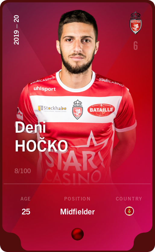 Sorare - Sorare Official - Deni Hočko 2019-20 • Rare 8/100 - NFT # 63688373484649826367758144534935629853464934148678056127170922751243063252421