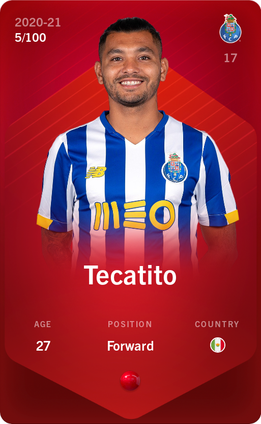 Sorare - Sorare Official - Tecatito 2020-21 • Rare 5/100 - NFT # 73945376768601755026437870775499914923193589648661500366117415756662748777419