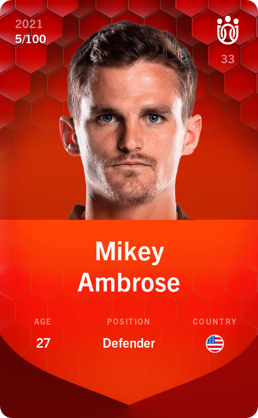 Sorare - Sorare Official - Mikey Ambrose 2021-22 • Rare 5/100 - NFT # 43445806867686201580505900718626112999084511448487153455501295820822446678602