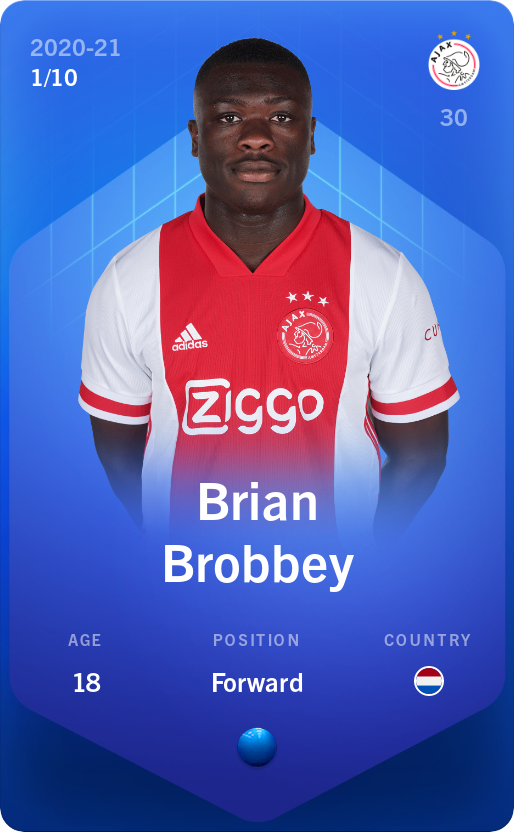 Sorare - Sorare Official - Brian Brobbey 2020-21 • Super Rare 1/10 - NFT # 46988625721045992152422980077059899492812153647499266464210583242822671610125