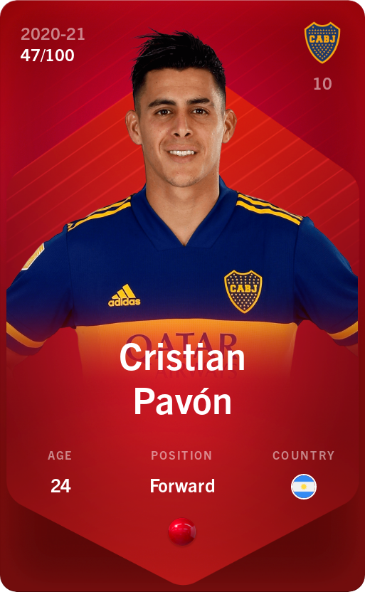 Sorare - Sorare Official - Cristian Pavón 2020-21 • Rare 47/100 - NFT # 65992848916838621816512359542933993616222277213930841017273055319996984226009
