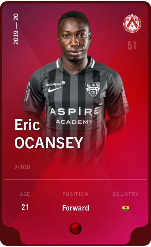 Sorare - Sorare Official - Eric Ocansey 2019-20 • Rare 2/100 - NFT # 80995050327599207063856516746842774179661012321624574187899951541825869762336