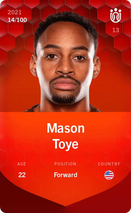 Sorare - Sorare Official - Mason Toye 2021-22 • Rare 14/100 - NFT # 18151591381842018308540511048221731932549285379553436385921191613321741183438