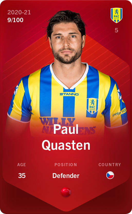 Sorare - Sorare Official - Paul Quasten 2020-21 • Rare 9/100 - NFT # 65938800555118002882402165080724542920575636818886010282183848034560130736592