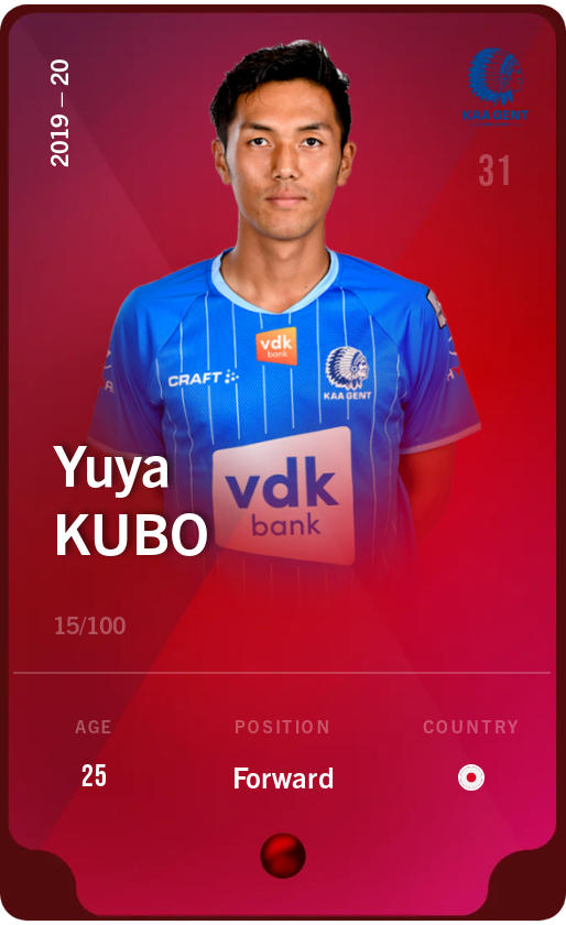 Sorare - Sorare Official - Yuya Kubo 2019-20 • Rare 15/100 - NFT # 81329270932831306711367514403072680812243676000651860933878648789194881519064