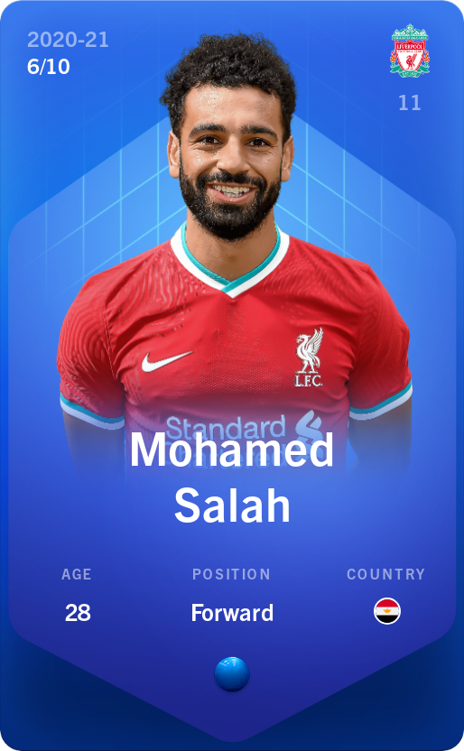 Sorare - Sorare Official - Mohamed Salah 2020-21 • Super Rare 6/10 - NFT # 61695031735626559173439305509482433360459902270823673330668402663252788790041