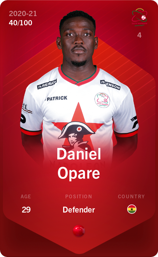 Sorare - Sorare Official - Daniel Opare 2020-21 • Rare 40/100 - NFT # 93760615793312613881890415787083843889198276358301662939385943441547742863338