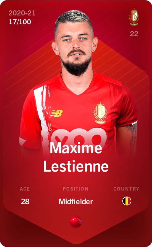 Sorare - Sorare Official - Maxime Lestienne 2020-21 • Rare 17/100 - NFT # 92834177227131563843411047726154592941348932260660586789613321596587690142110