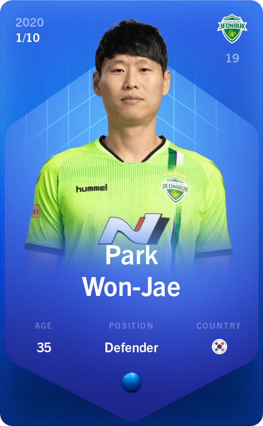 Sorare - Sorare Official - Park Won-Jae 2020-21 • Super Rare 1/10 - NFT # 14983091099089006420129372729535601656072437679175444452130234165113316062077
