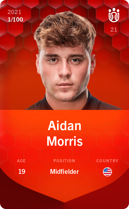Sorare - Sorare Official - Aidan Morris 2021-22 • Rare 1/100 - NFT # 42479578368864495406575077018712165539299539581075599766445657157212795681195