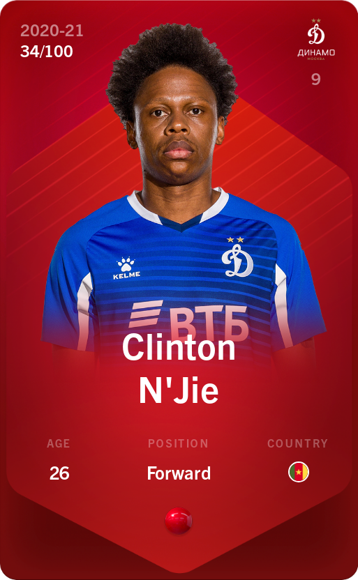 Sorare - Sorare Official - Clinton N'Jie 2020-21 • Rare 34/100 - NFT # 108547999008912784075376116605862521160741345690265078968347559614024818762080