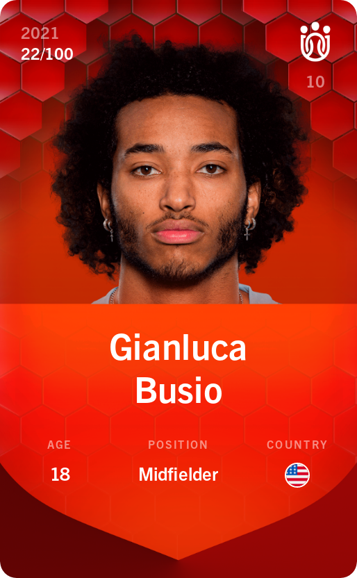 Sorare - Sorare Official - Gianluca Busio 2021-22 • Rare 22/100 - NFT # 106932291994403185968070613131821316309316109149179557319258535424435067136312