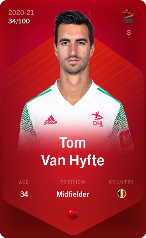 Sorare - Sorare Official - Tom Van Hyfte 2020-21 • Rare 34/100 - NFT # 64253334579659604446499364939852000159115064745766398792222754410305977409106