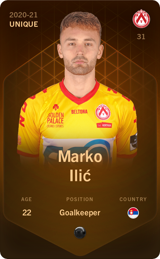 Sorare - Sorare Official - Marko Ilić 2020-21 • Unique - NFT # 99399715684058324611220129348569561055132291884597196979862292025965030506088